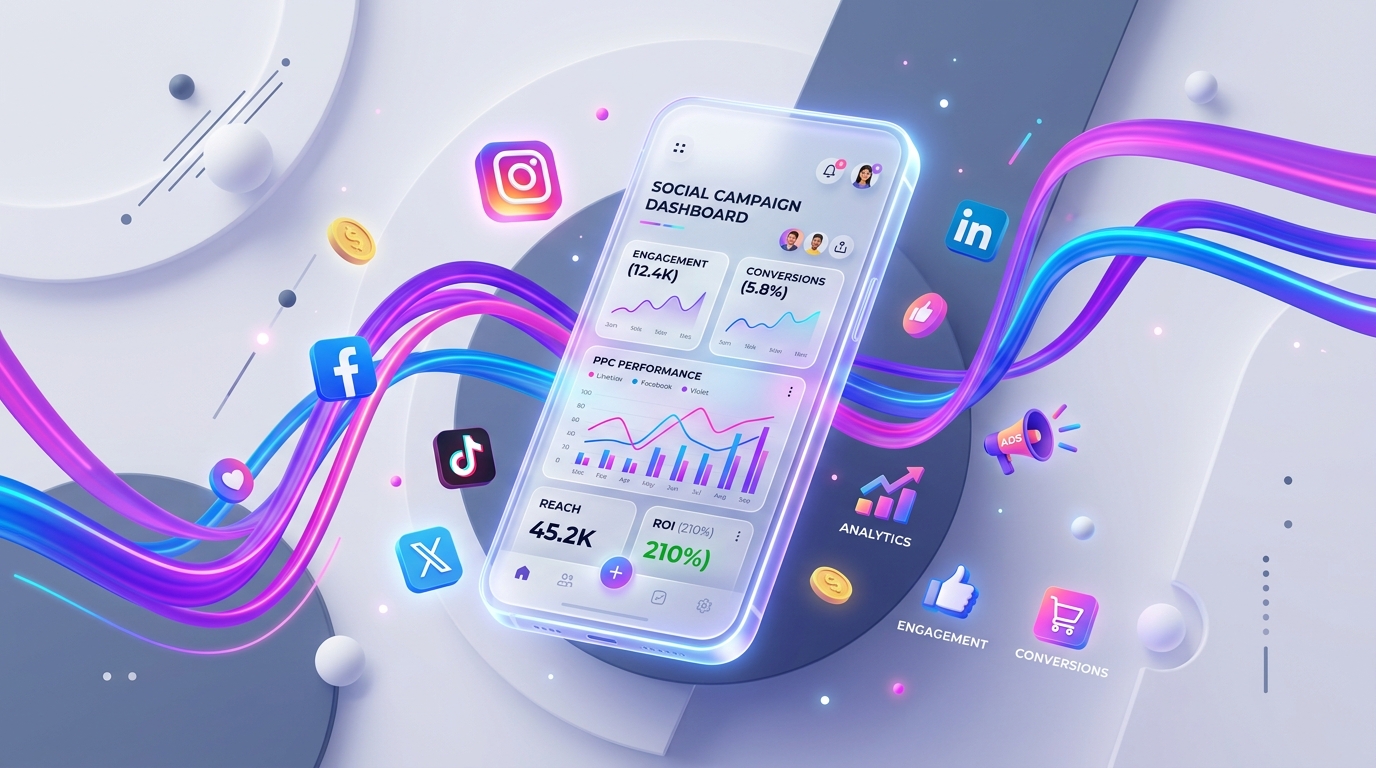 Social Media & PPC Illustration
